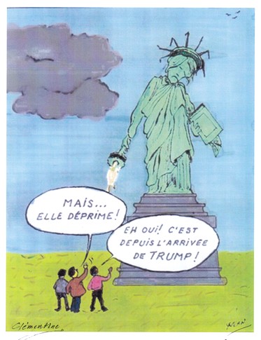 La statue de la Libert&eacute; fout l'camp